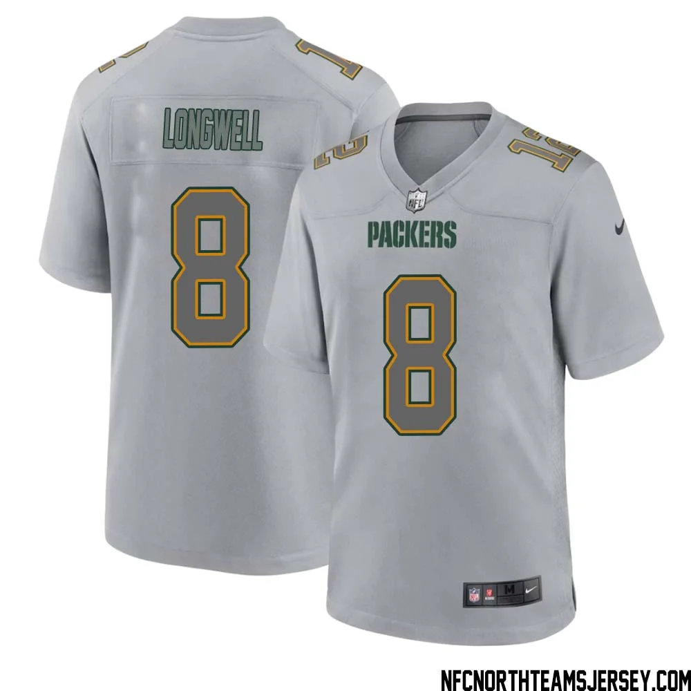 Ryan Longwell No 8 Green Bay Packers Atmosphere Jersey Grey Mens