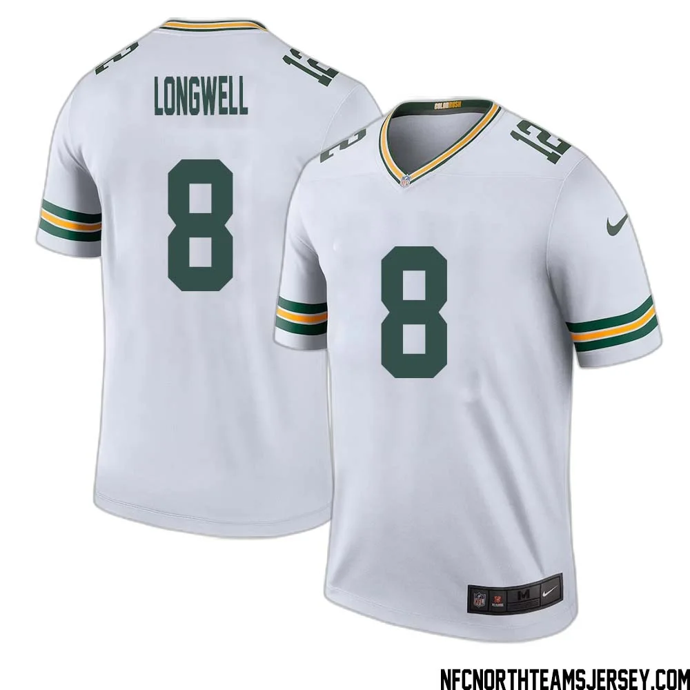 Ryan Longwell No 8 Green Bay Packers Color Rush Legend Jersey White Mens 1