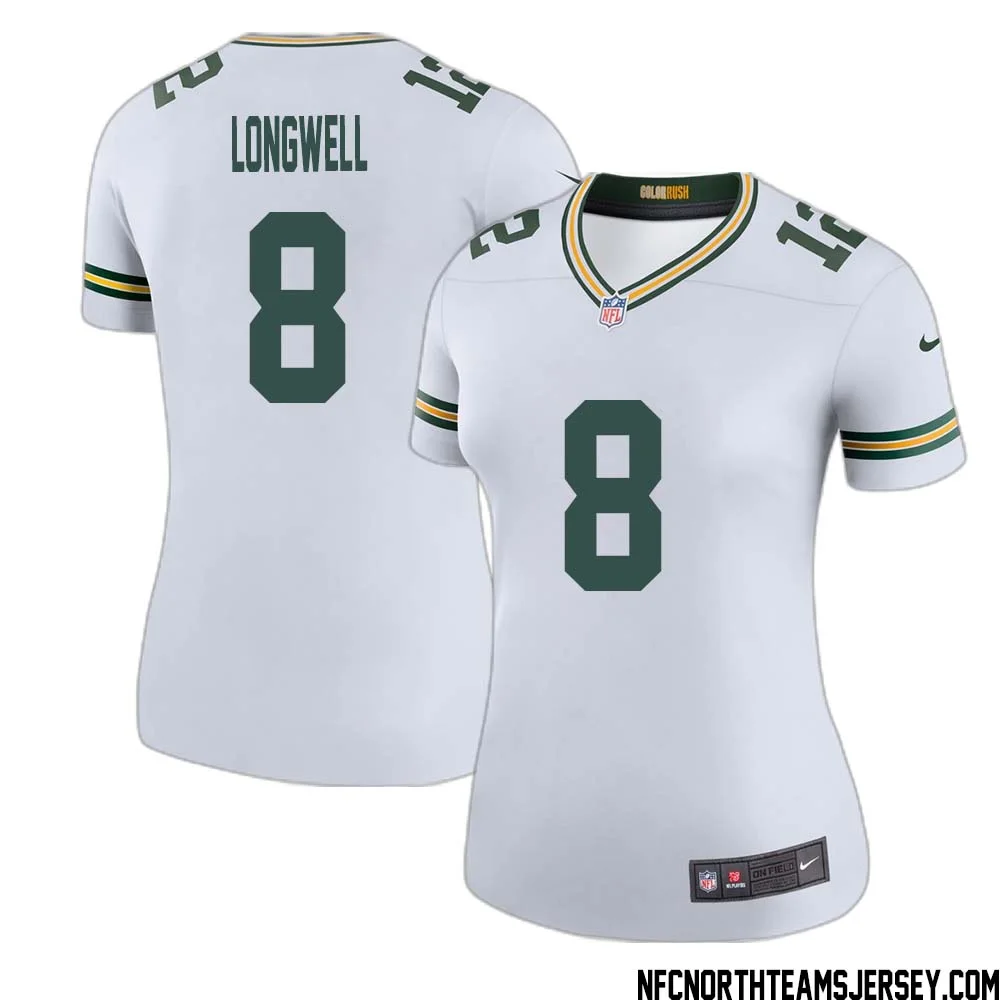 Ryan Longwell No 8 Green Bay Packers Color Rush Legend Jersey White Womens