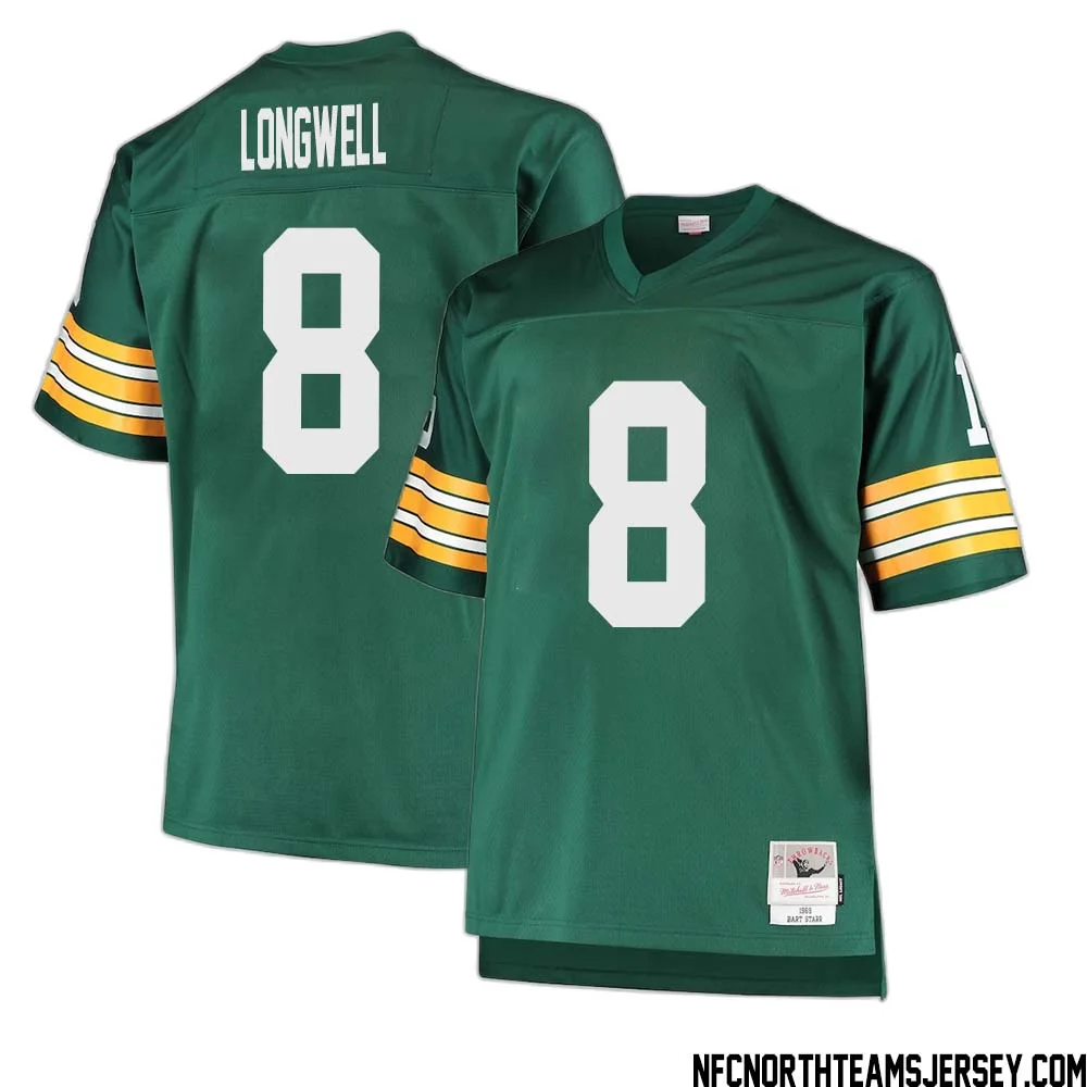 Ryan Longwell No 8 Green Bay Packers Mitchell Ness Big Tall 1968 Retired Player Replica Jersey Green