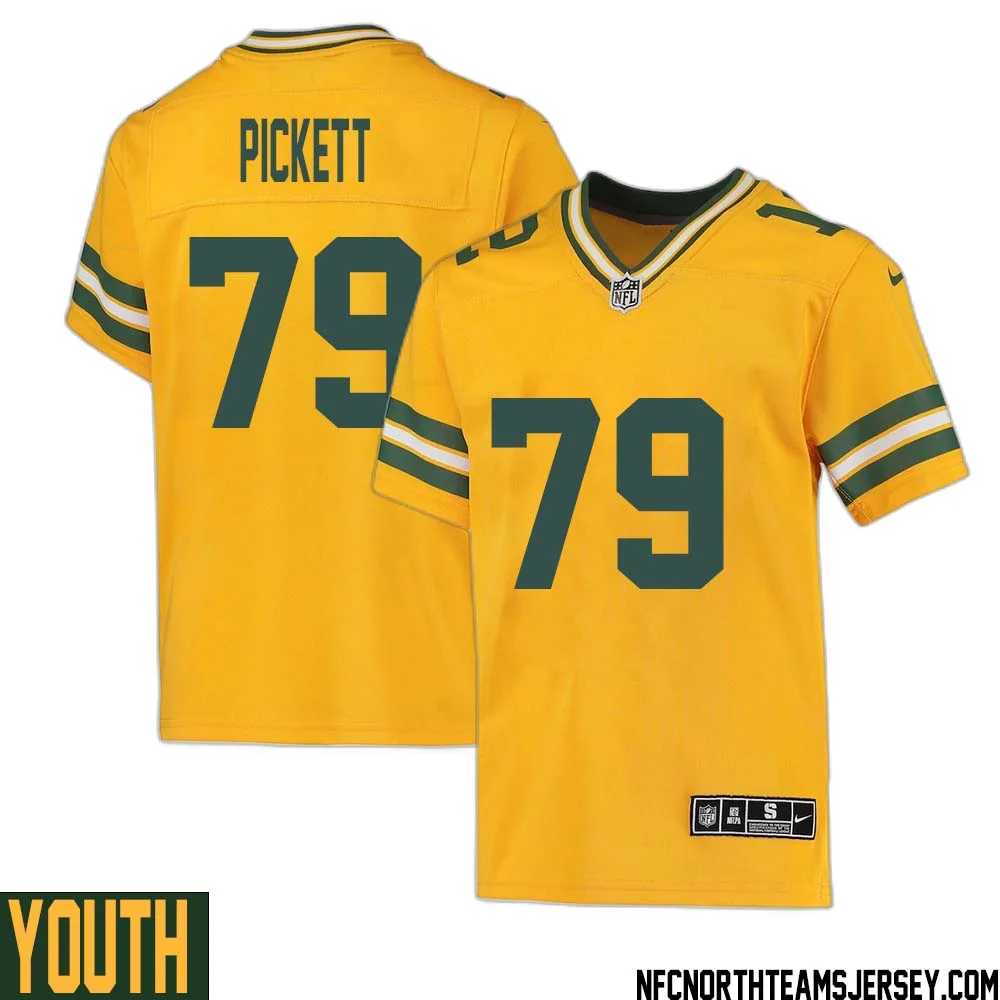 Ryan Pickett No 79 Davante Adams Green Bay Packers Inverted Legend Jersey Gold Youth 1