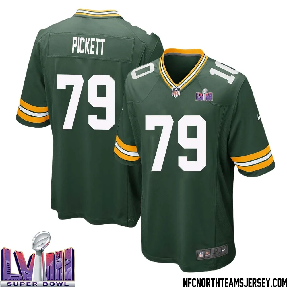 Ryan Pickett No 79 Green Bay Packers Super Bowl LVIII Home Game Jersey Mens 1