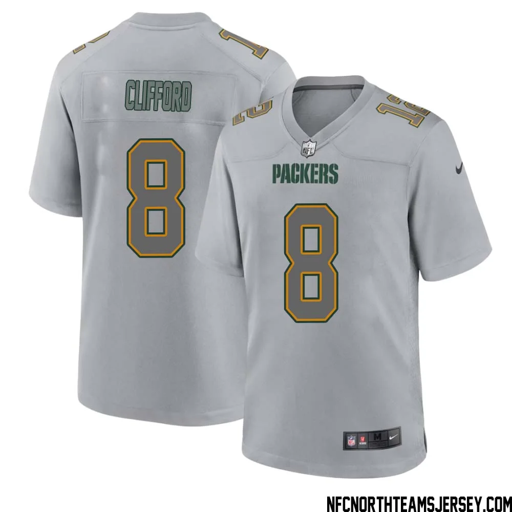 Sean Clifford No 8 Green Bay Packers Atmosphere Jersey Grey Mens 1