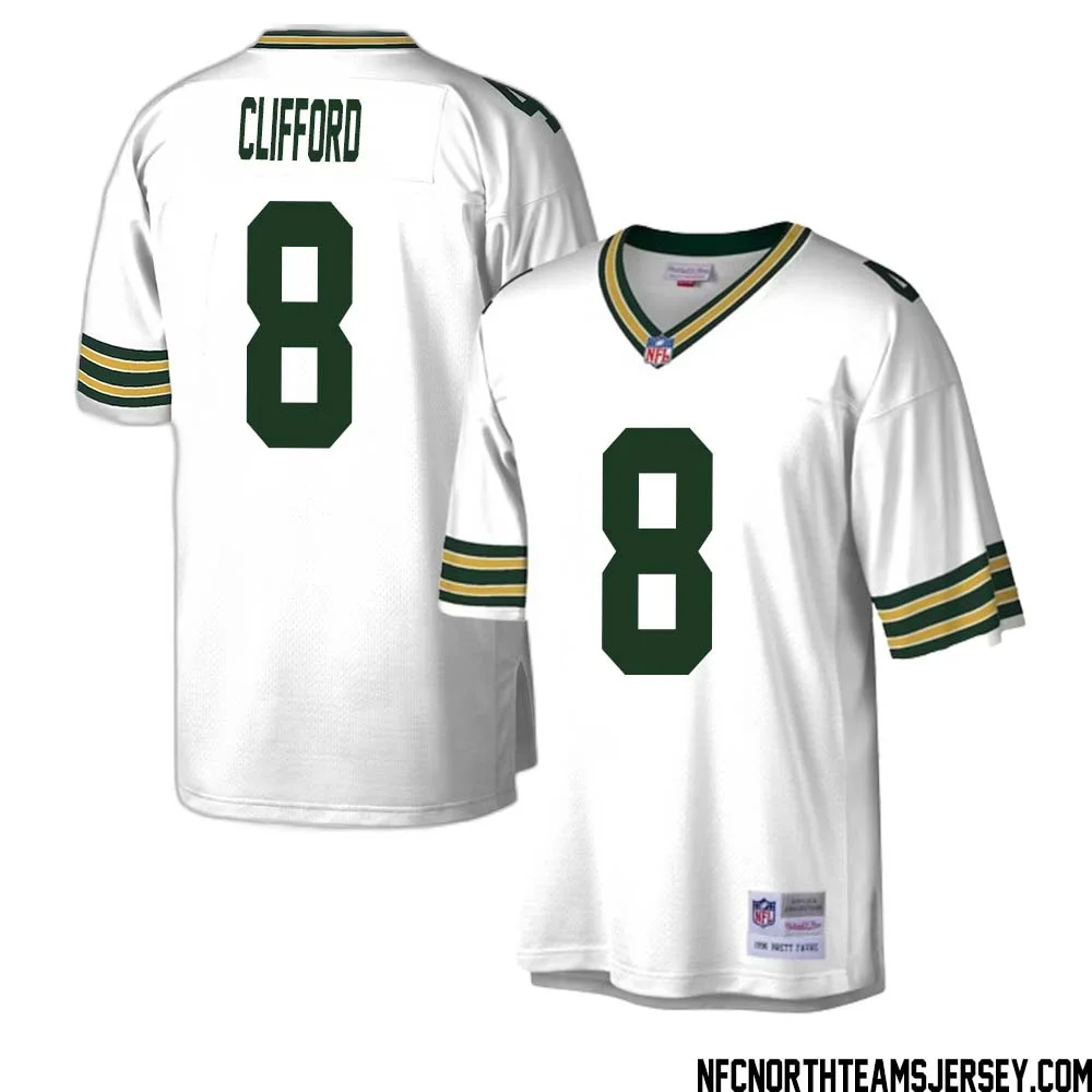Sean Clifford No 8 Green Bay Packers Mitchell Ness Legacy Replica Jersey White 1