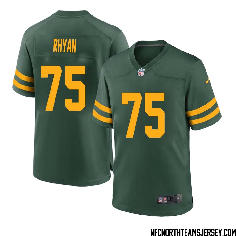 Sean Rhyan No 75 Green Bay Packers Alternate Jersey Green Mens