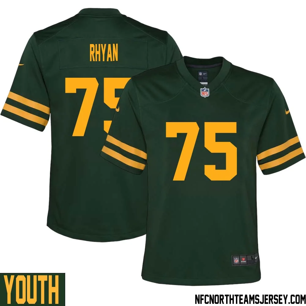 Sean Rhyan No 75 Green Bay Packers Alternate Jersey Green Youth 1