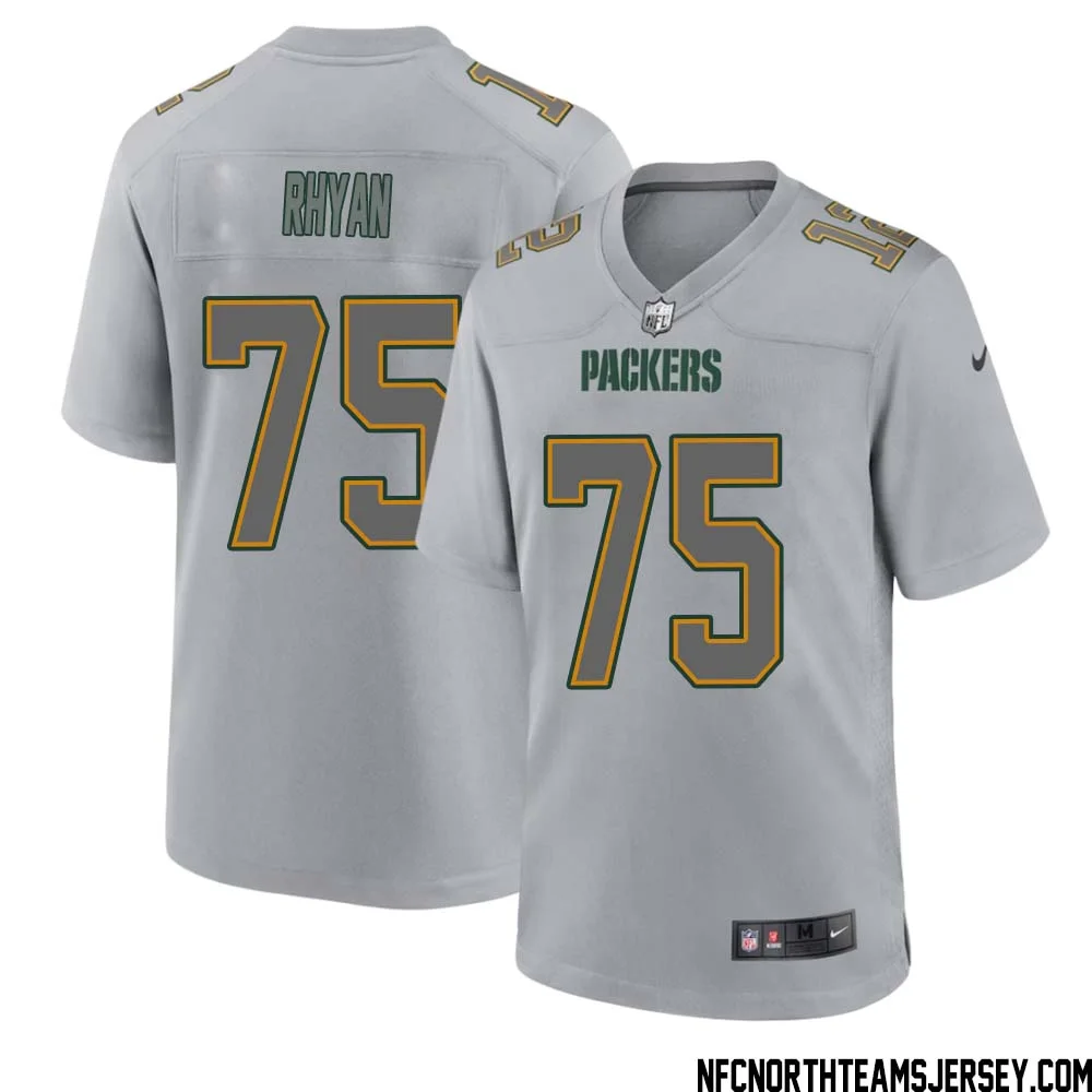 Sean Rhyan No 75 Green Bay Packers Atmosphere Jersey Grey Mens 1