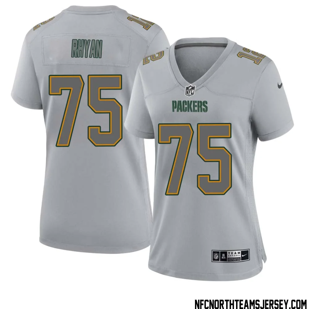 Sean Rhyan No 75 Green Bay Packers Atmosphere Jersey Grey Womens 1