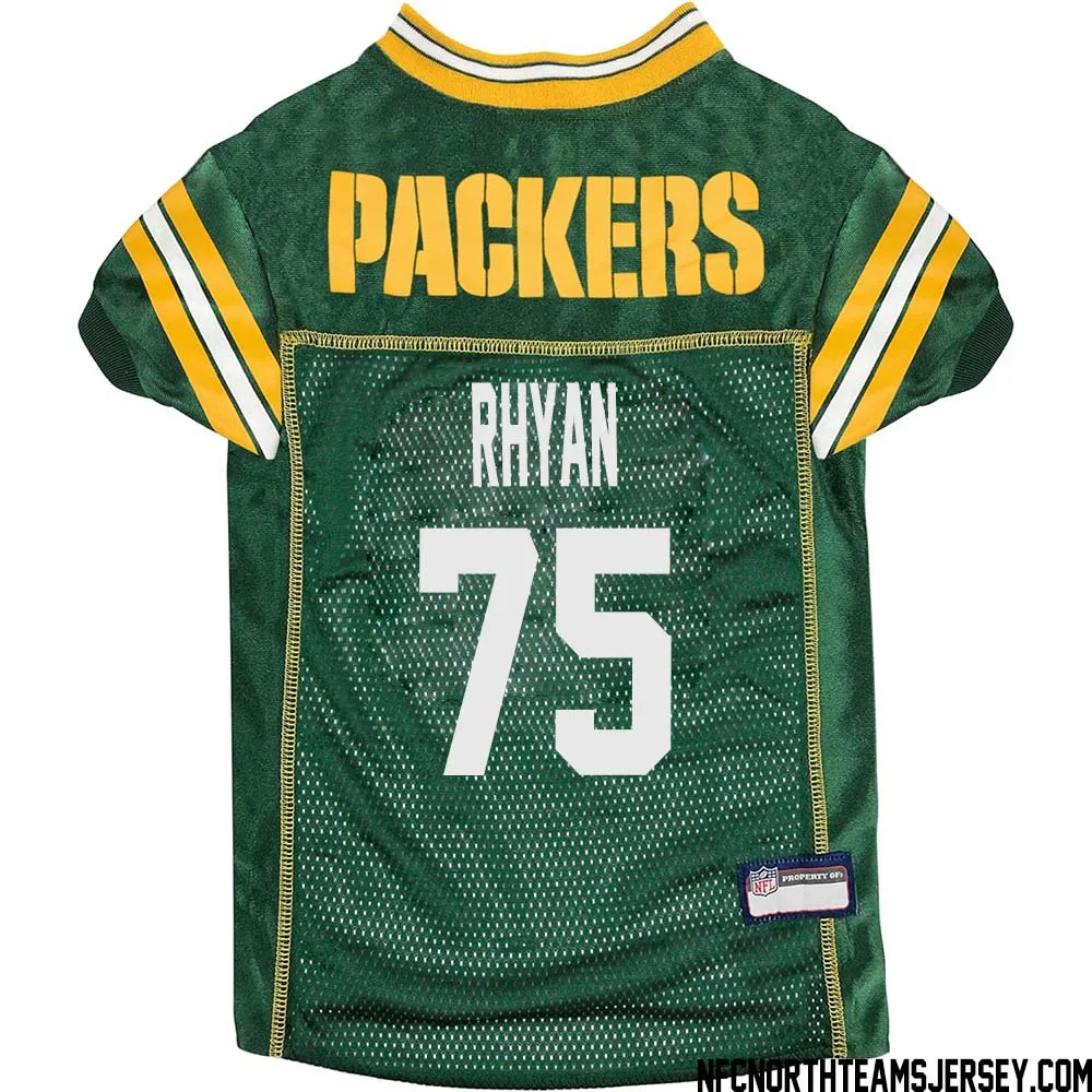 Sean Rhyan No 75 Green Bay Packers Dog Jersey Green