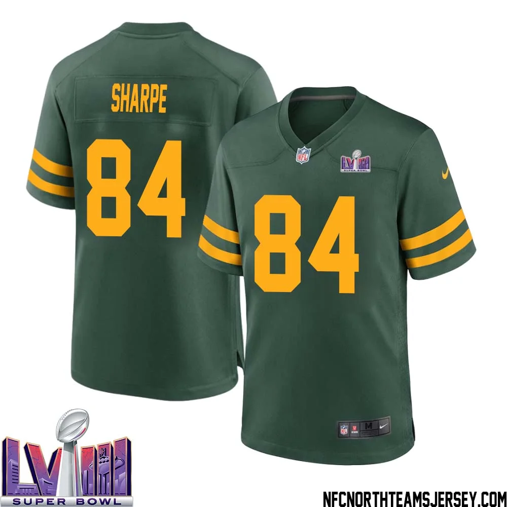 Sterling Sharpe No 84 Green Bay Packers Super Bowl LVIII Alternate Green Jersey for Men