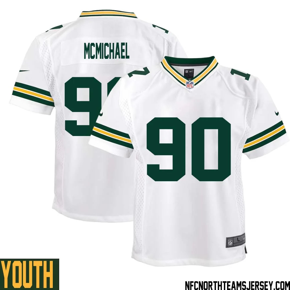 Steve McMichael No 90 Green Bay Packers Away Game Jersey Youth White