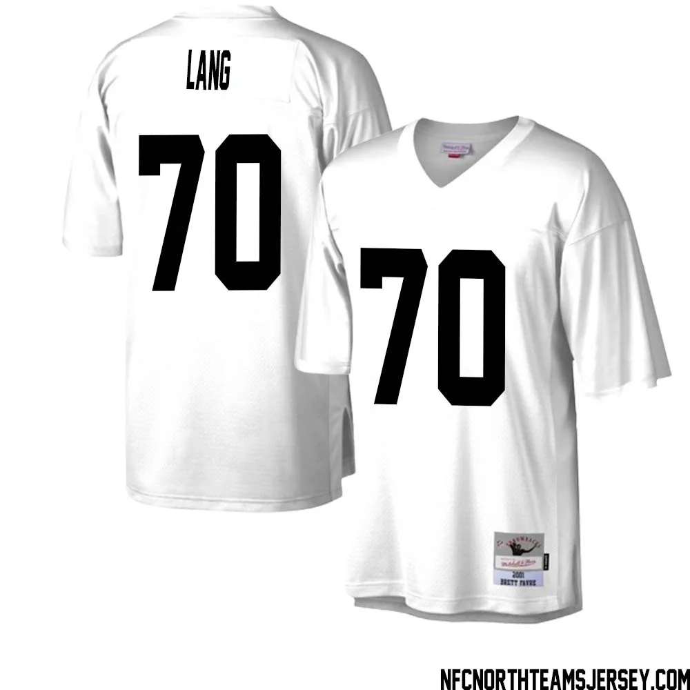 T. J. Lang No 70 Green Bay Packers Mitchell Ness Legacy Replica Jersey White 2