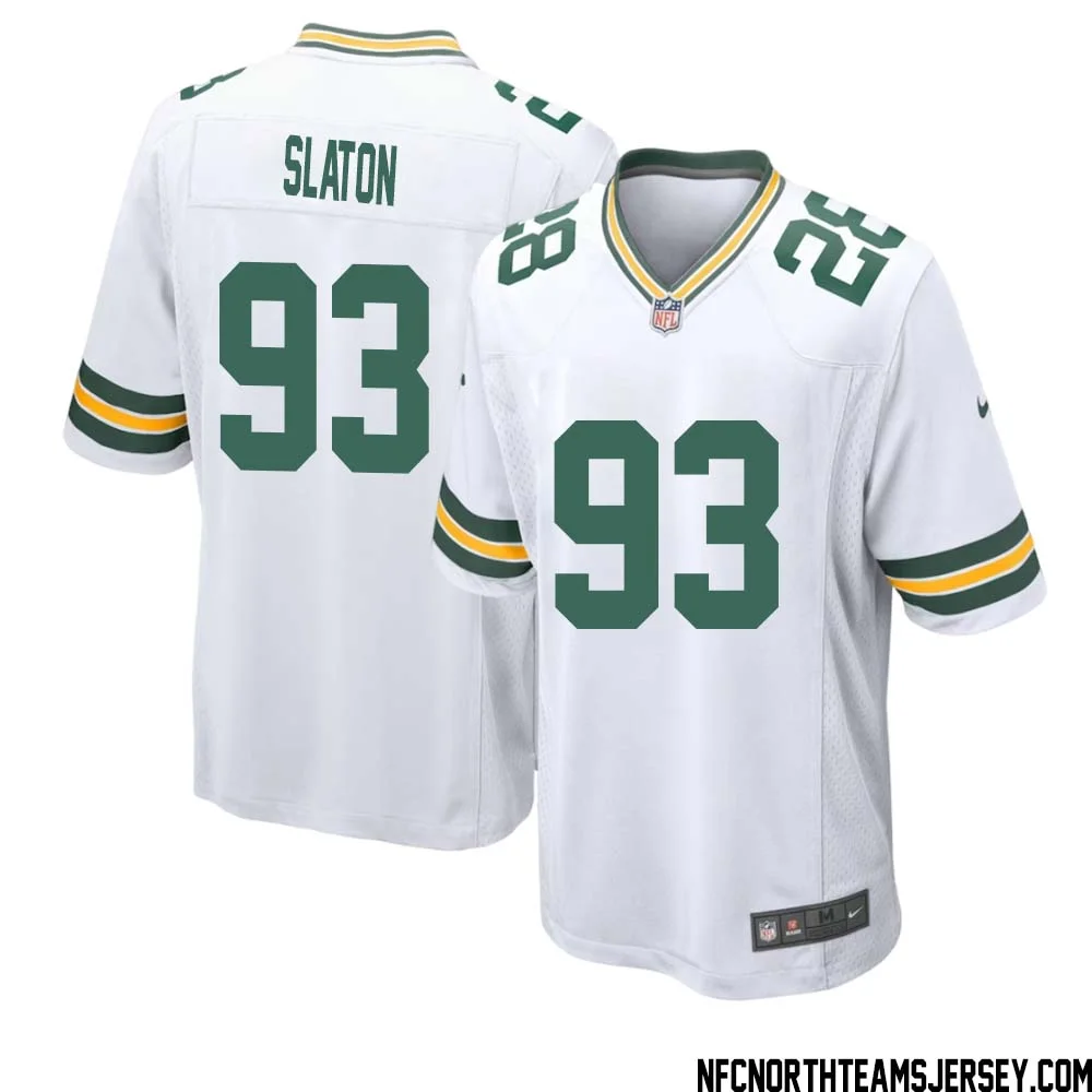 Tedarrell Slaton No 93 Green Bay Packers Away Game Jersey Mens White 1