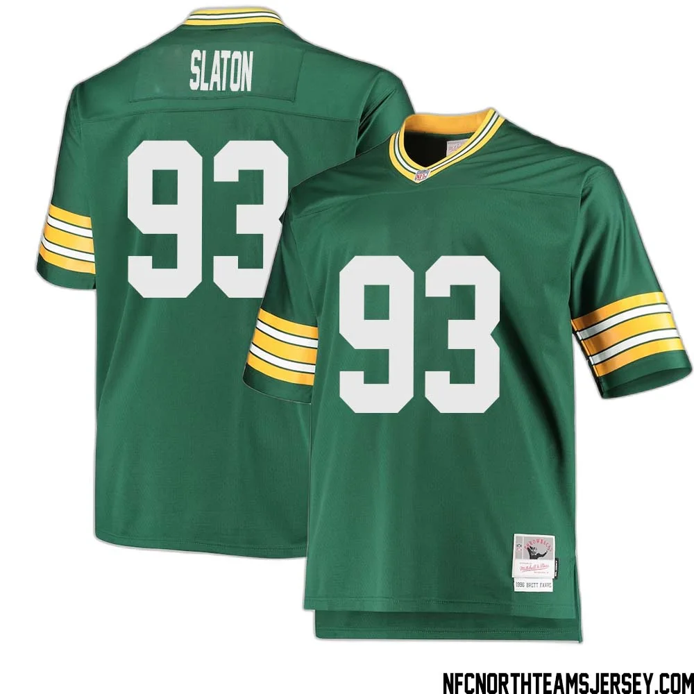 Tedarrell Slaton No 93 Green Bay Packers Mitchell Ness Big Tall 1996 Retired Player Replica Jersey Green
