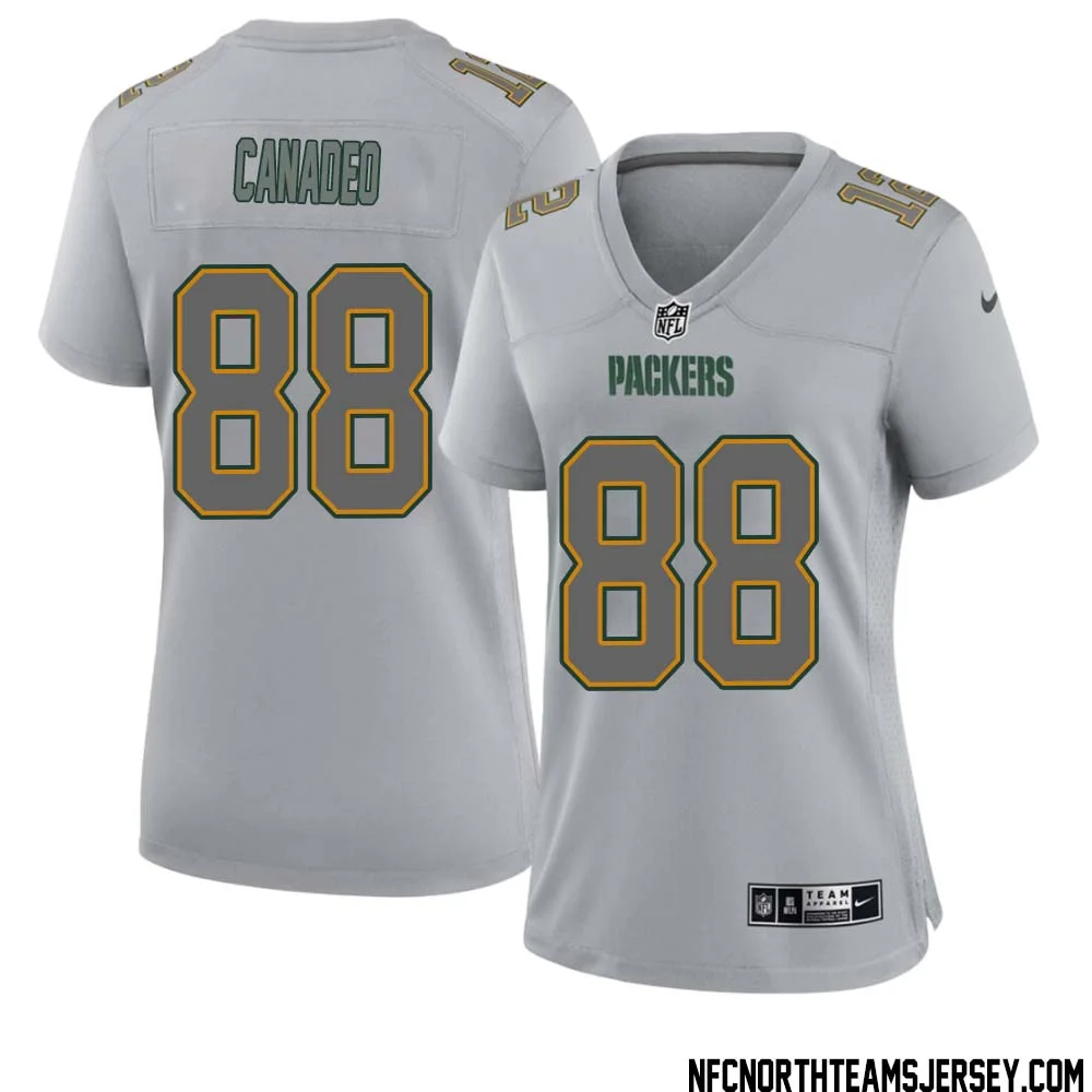 Tony Canadeo No 88 Green Bay Packers Atmosphere Jersey Grey Womens