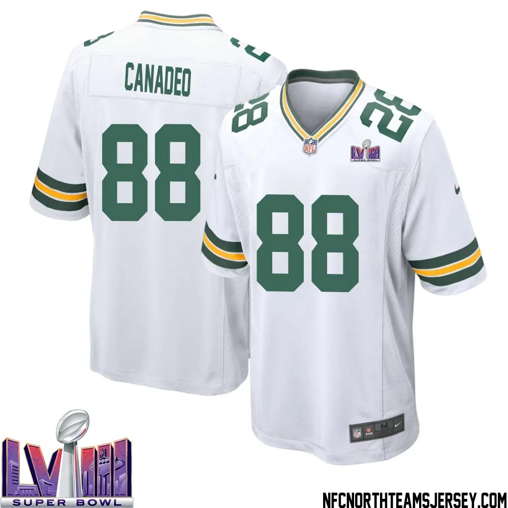 Tony Canadeo No 88 Green Bay Packers Super Bowl LVIII Away Game Jersey Mens White
