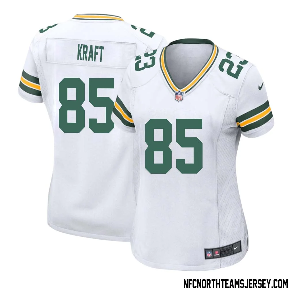 Tucker Kraft No 85 Green Bay Packers Away Game Jersey Womens White 1