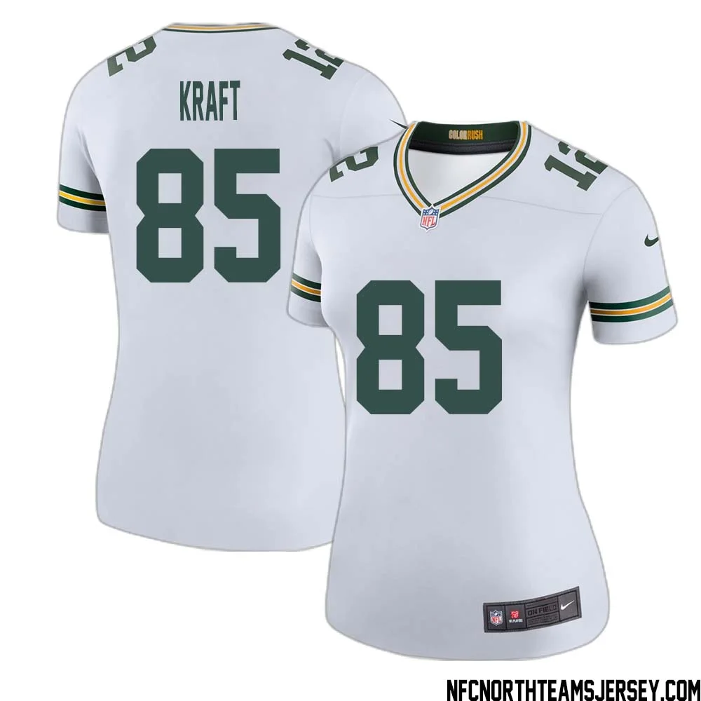 Tucker Kraft No 85 Green Bay Packers Color Rush Legend Jersey White Womens