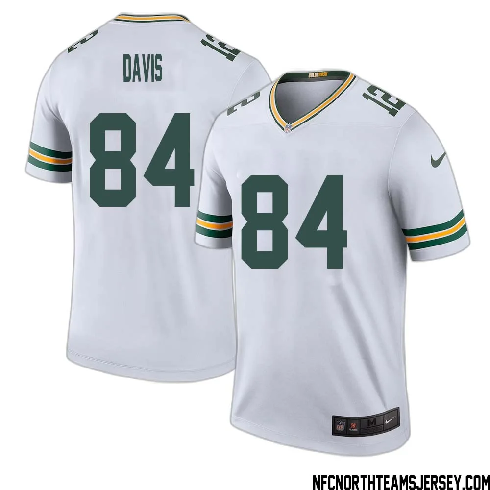 Tyler Davis No 84 Green Bay Packers Color Rush Legend Jersey White Mens 1