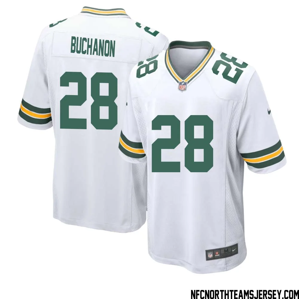 Willie Buchanon No 28 Green Bay Packers Away Game Jersey Mens White 1