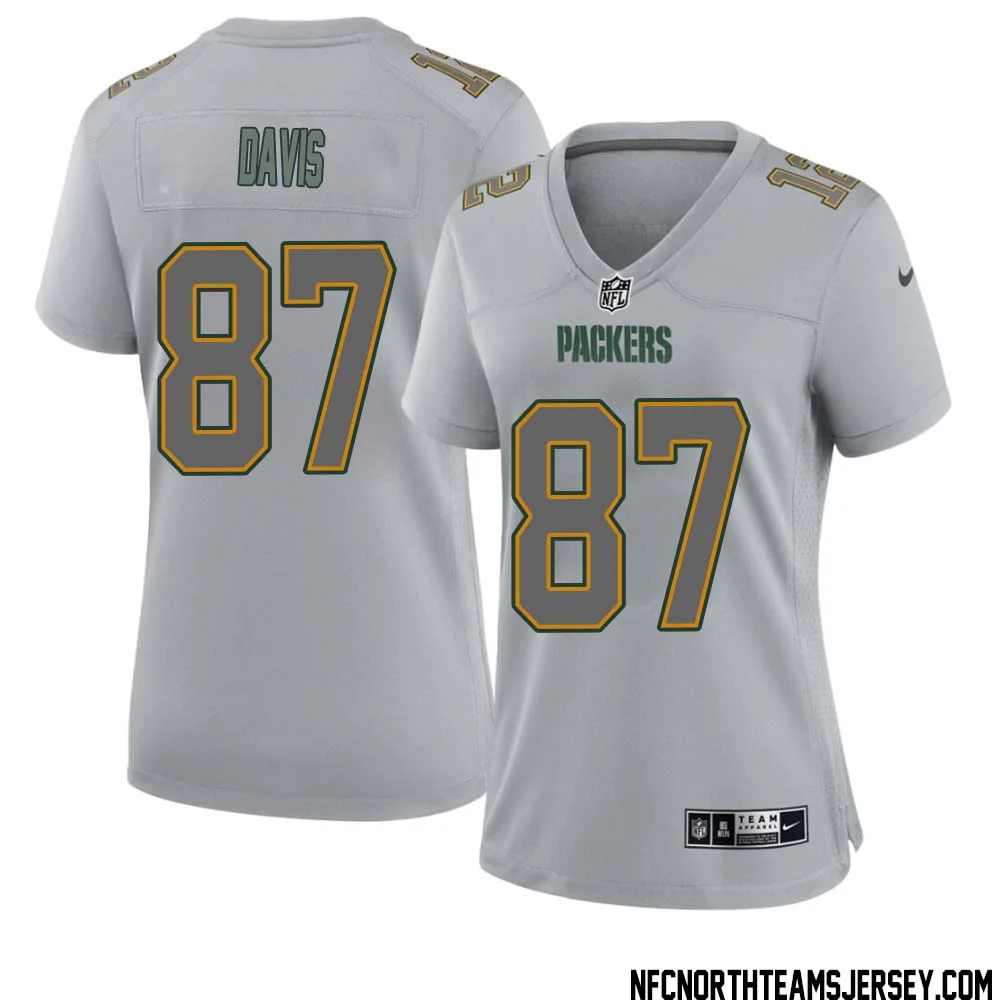 Willie Davis No 87 Green Bay Packers Atmosphere Jersey Grey Womens 1