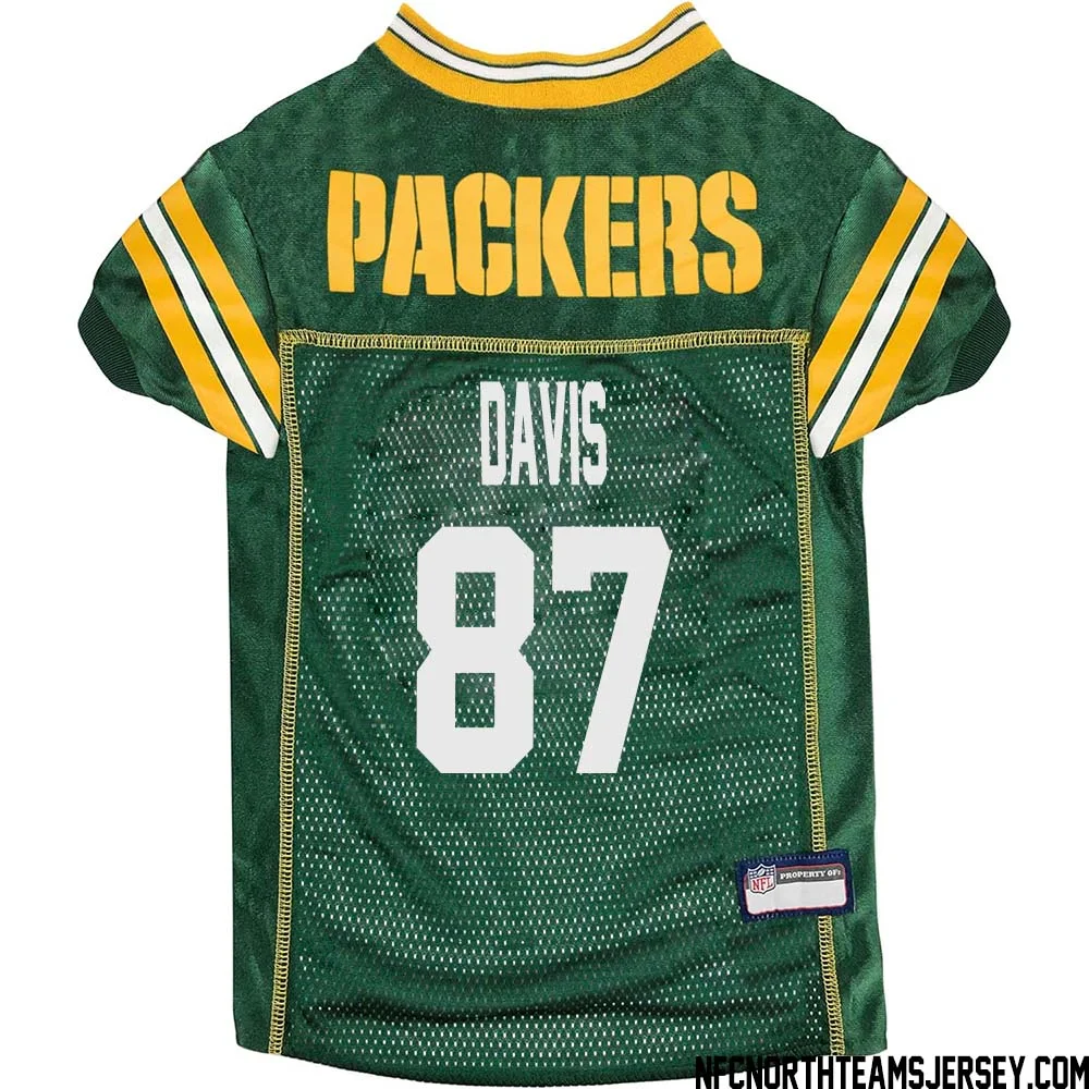Willie Davis No 87 Green Bay Packers Dog Jersey Green 1
