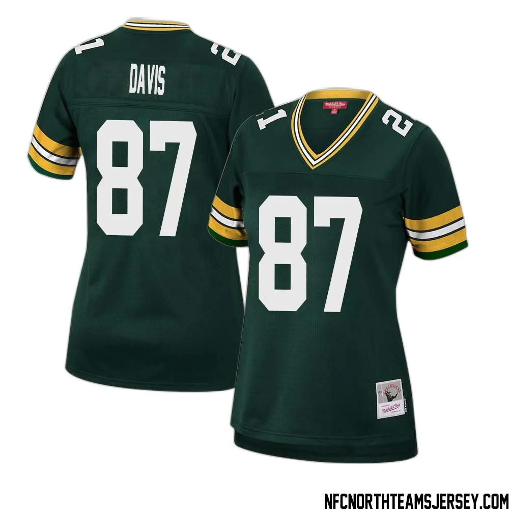 Willie Davis No 87 Green Bay Packers Mitchell Ness Women 2010 Legacy Replica Player Jersey Green 1