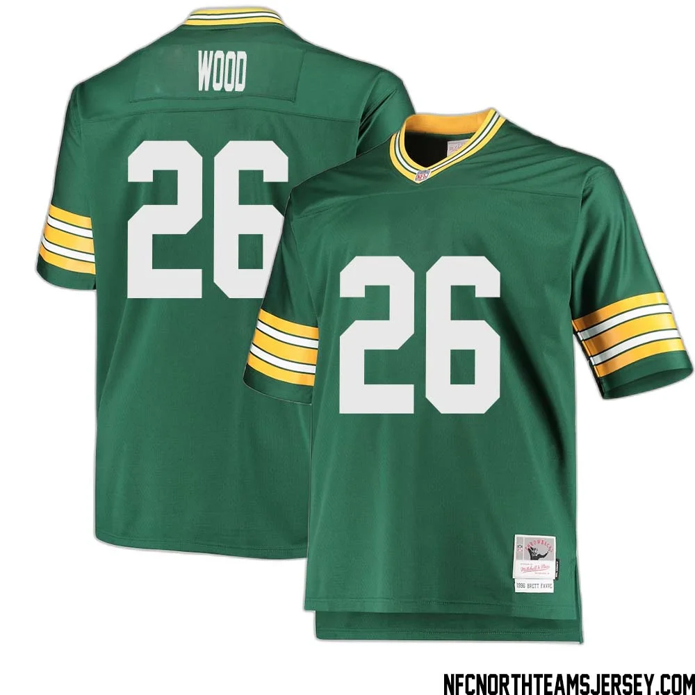 Willie Wood No 26 Green Bay Packers Mitchell Ness Big Tall 1996 Retired Player Replica Jersey Green