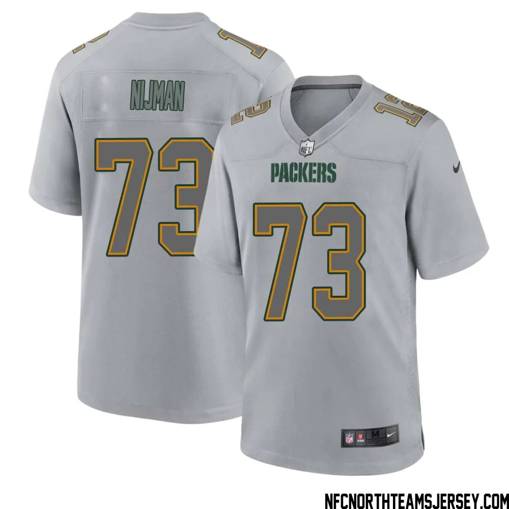 Yosh Nijman No 73 Green Bay Packers Atmosphere Jersey Grey Mens 1