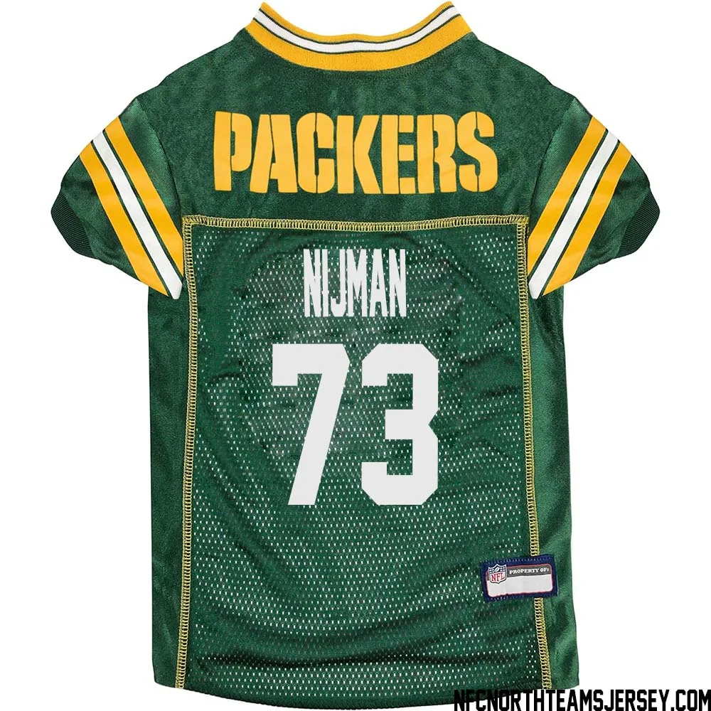 Yosh Nijman No 73 Green Bay Packers Dog Jersey Green