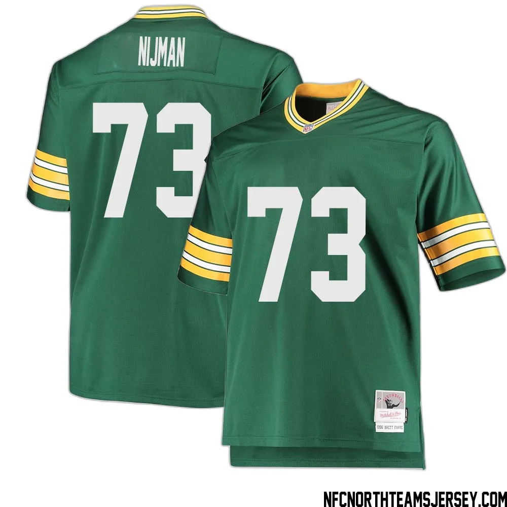 Yosh Nijman No 73 Green Bay Packers Mitchell Ness Big Tall 1996 Retired Player Replica Jersey Green 2
