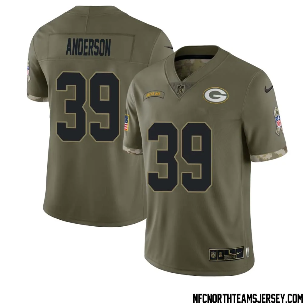 Zayne Anderson No 39 Green Bay Packers 2022 Salute To Service Limited Player Jersey Mens
