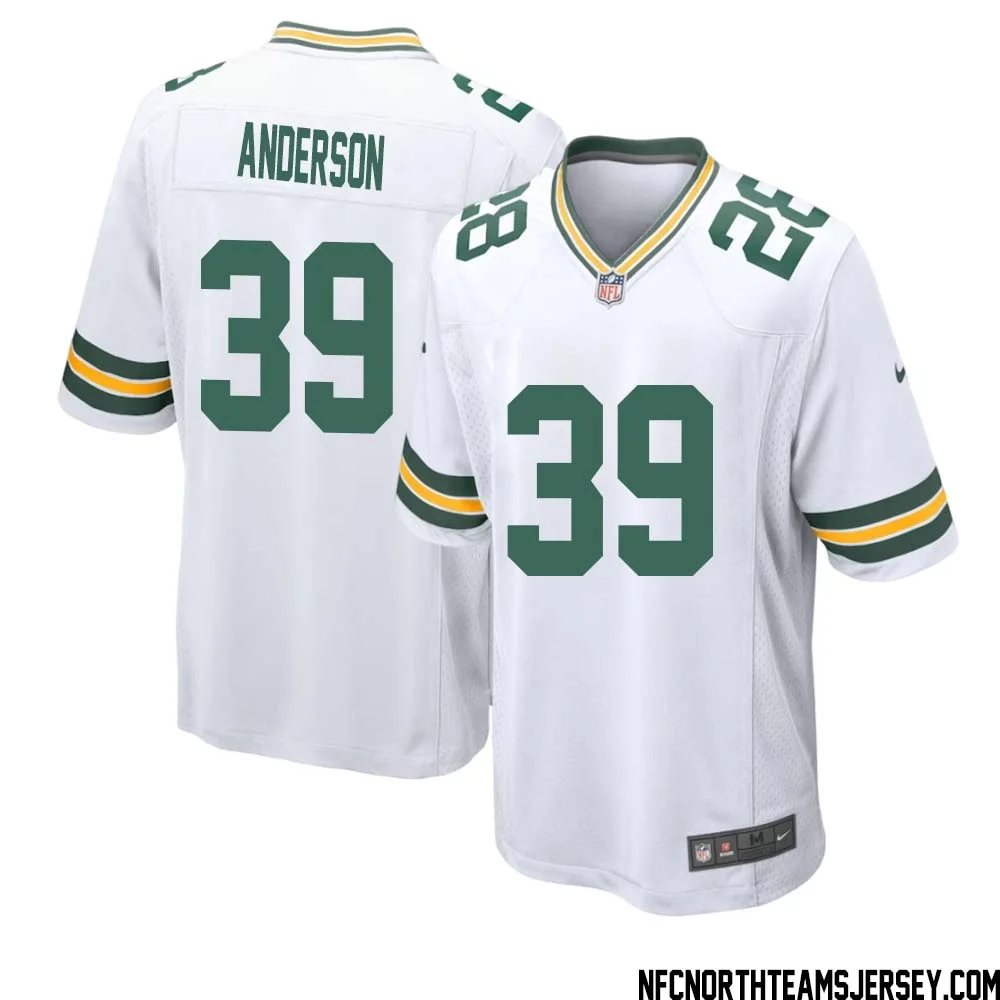 Zayne Anderson No 39 Green Bay Packers Away Game Jersey Mens White