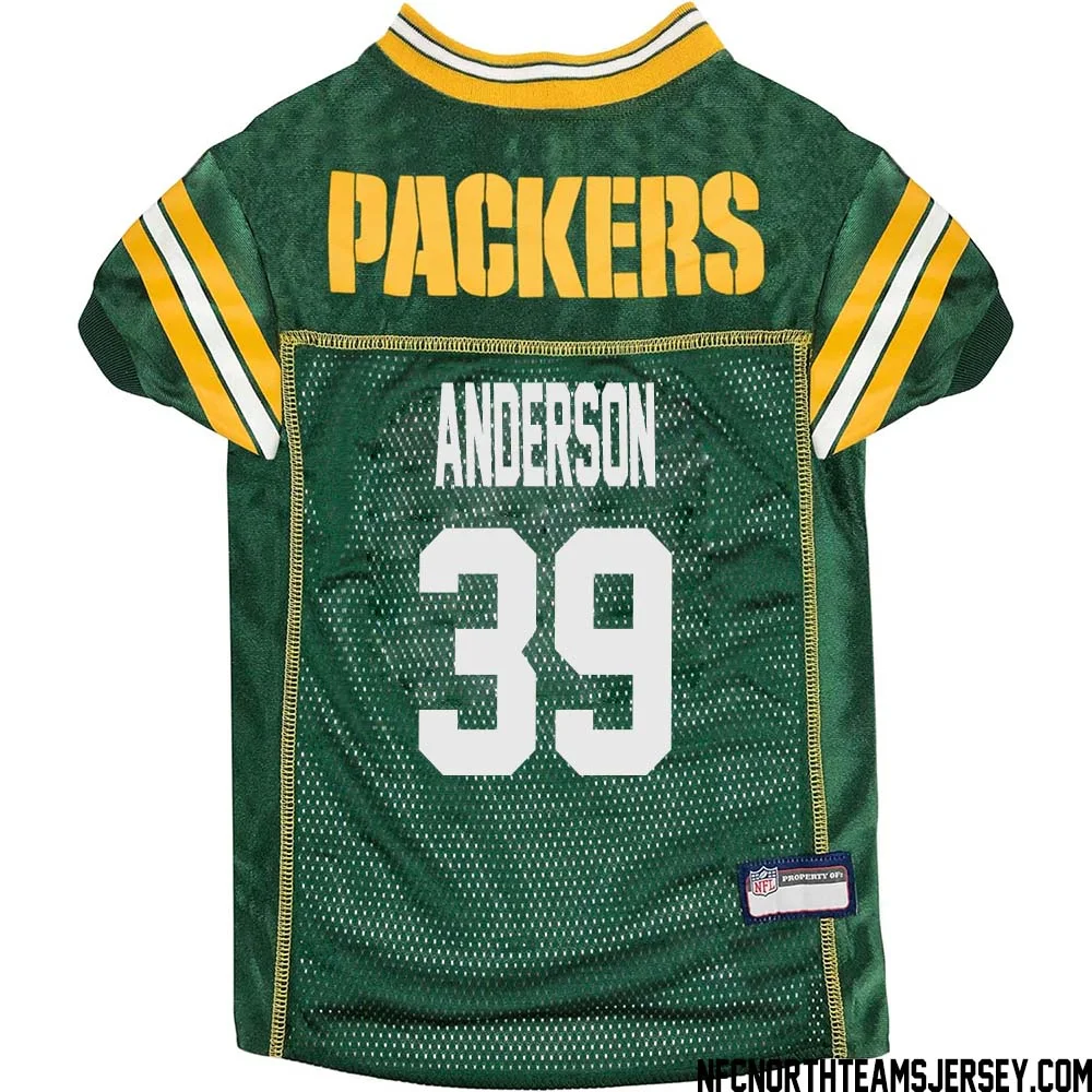 Zayne Anderson No 39 Green Bay Packers Dog Jersey Green 1