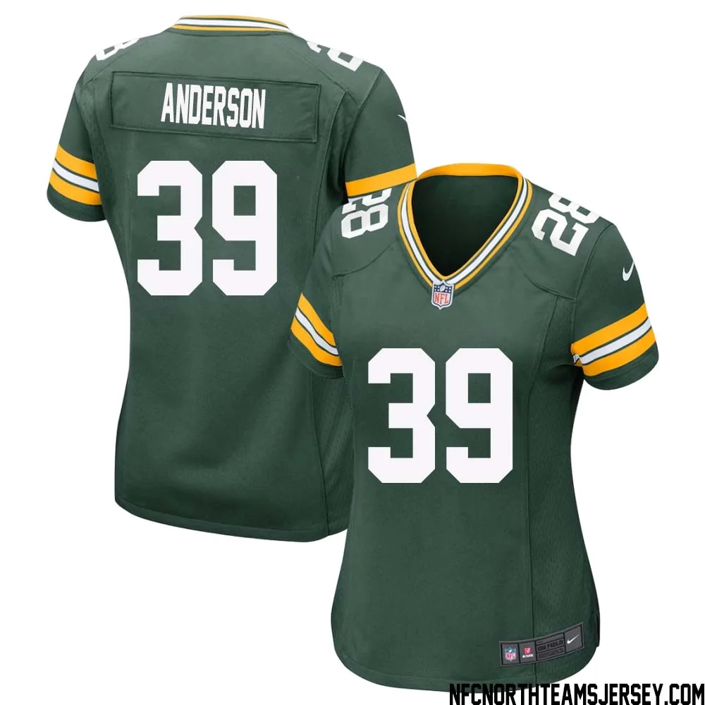 Zayne Anderson No 39 Green Bay Packers Home Game Jersey Womens