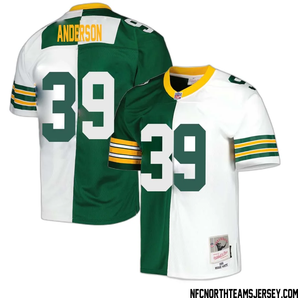 Zayne Anderson No 39 Green Bay Packers Mitchell Ness 1996 Split Legacy Replica Jersey Green White
