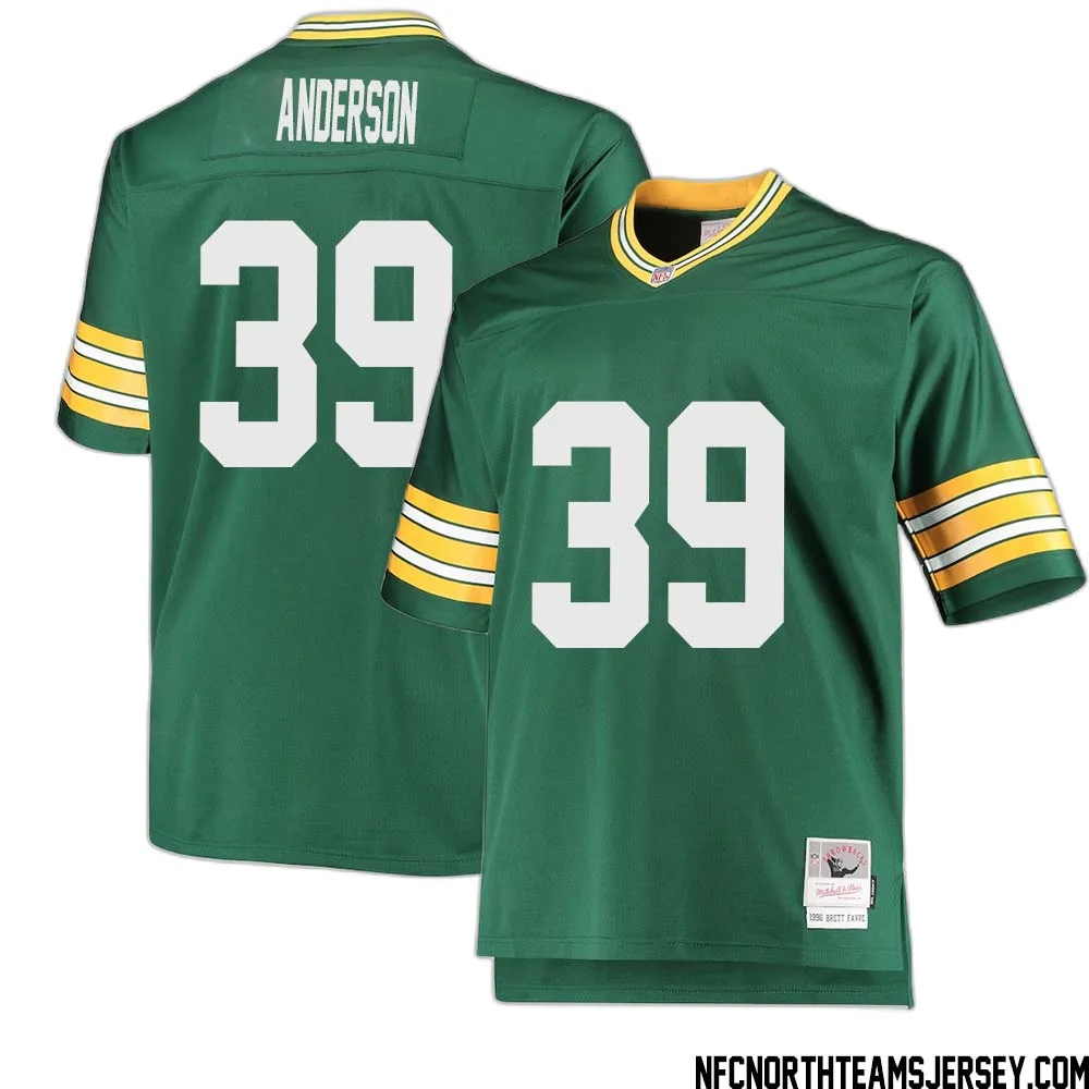 Zayne Anderson No 39 Green Bay Packers Mitchell Ness Big Tall 1996 Retired Player Replica Jersey Green