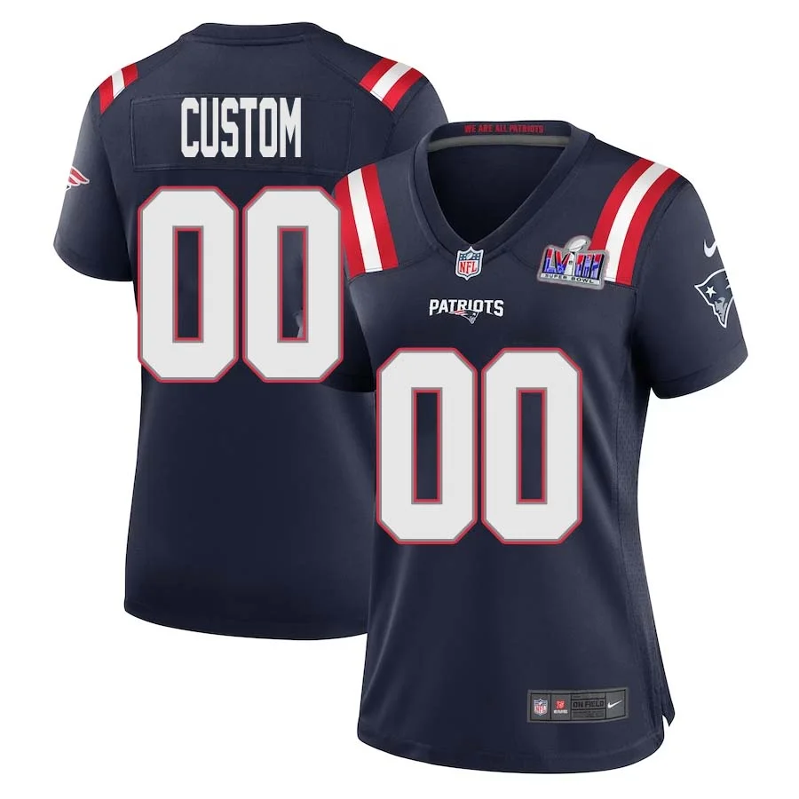 Woman Custom Navy New England Patriots Super Bowl Alternate Home Game Player Jersey -