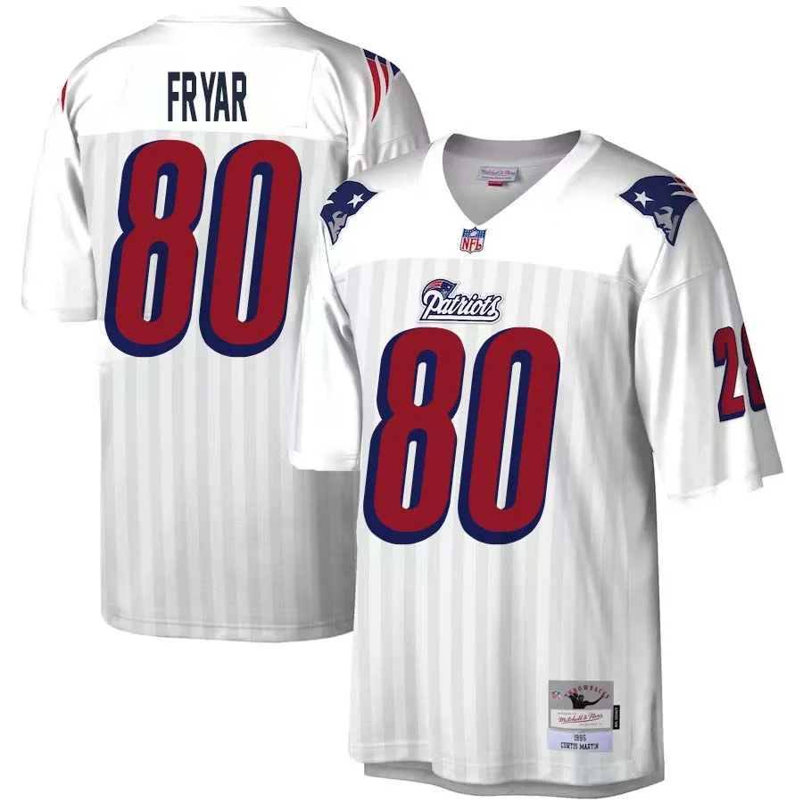 Irving Fryar No 80 Mitchell Ness White New England Patriots Legacy Replica Jersey for Men 1