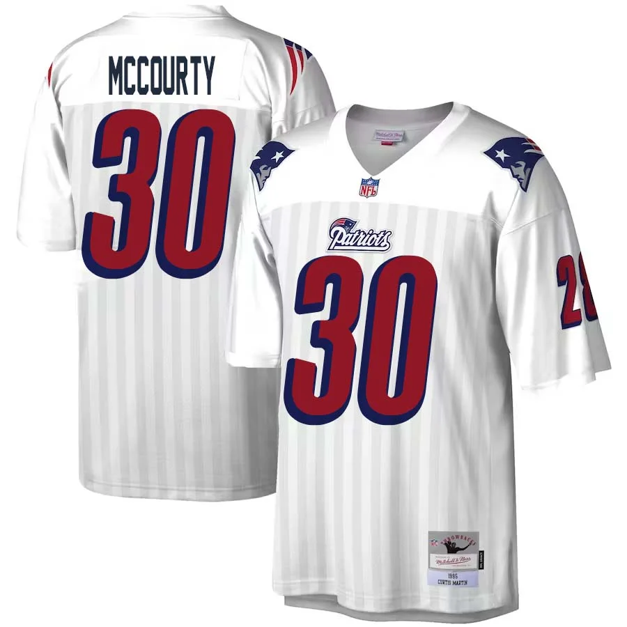 Jason McCourty No 30 Mitchell Ness White New England Patriots Legacy Replica Jersey for Men 1