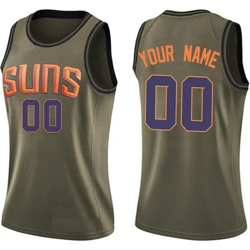 Woman's Phoenix Suns Swingman Green Custom Salute to Service Jersey - -