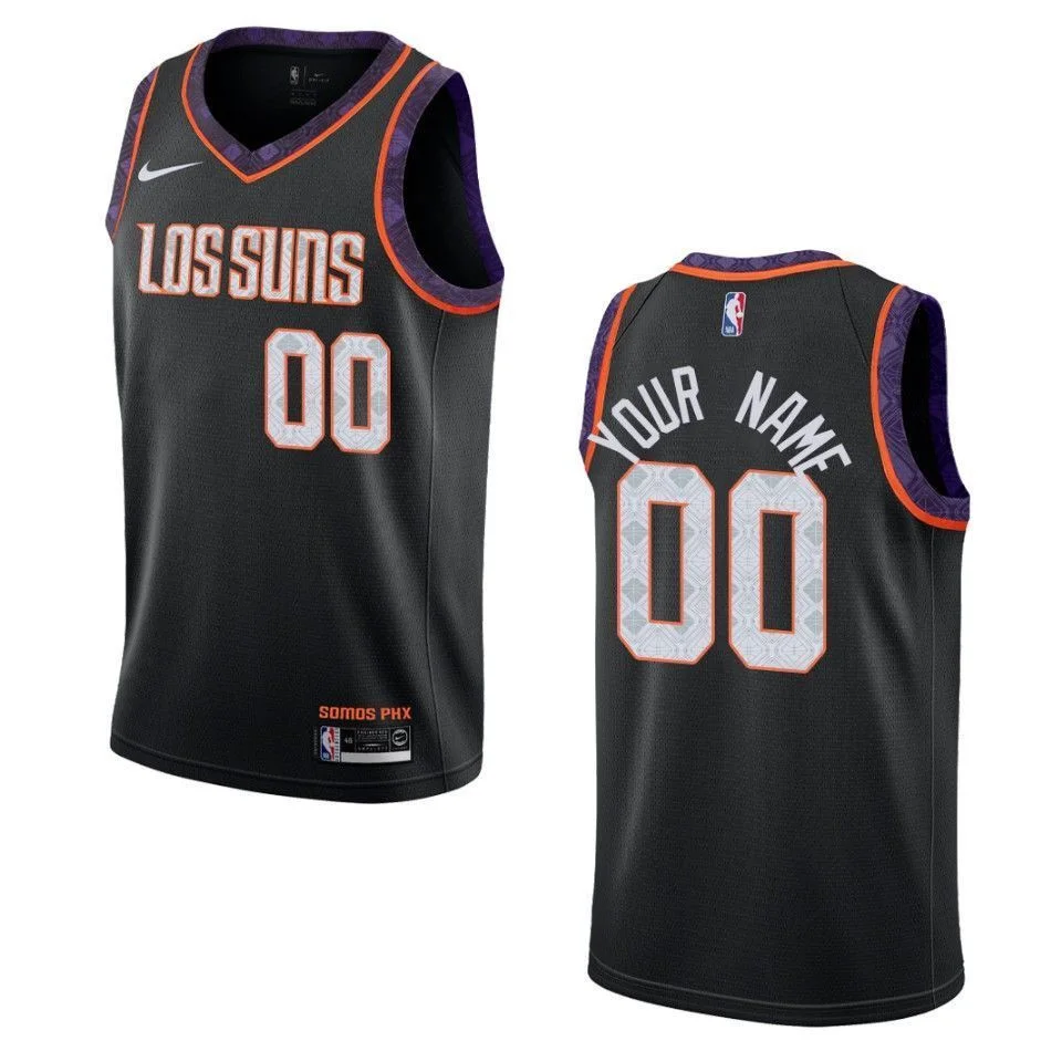 Youth's 2019-20 Phoenix Suns #00 Custom City Swingman Jersey - Black -