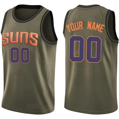 Youth's Phoenix Suns Swingman Green Custom Salute to Service Jersey - -