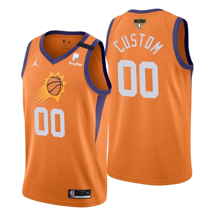 Youth'sPhoenix Suns 2021 NBA Finals #00 Custom Orange Jersey Statet Edition Swingman - -