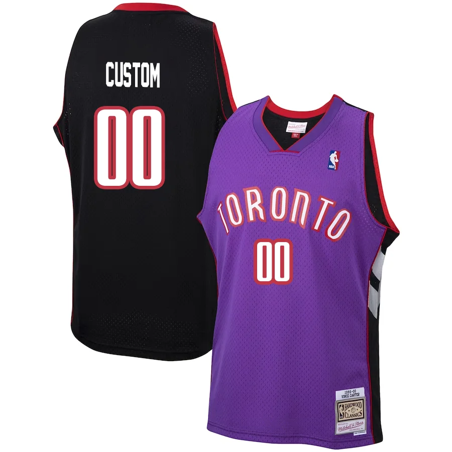 Custom Toronto Raptors Mitchell & Ness Hardwood Classics Swingman Jersey - Purple -