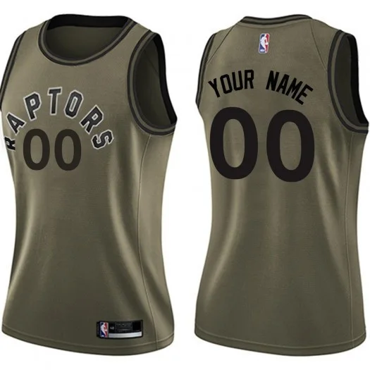 Woman's Custom Toronto Raptors Swingman Green Salute to Service Jersey -