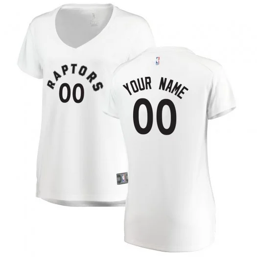 Woman's Custom Toronto Raptors Swingman White Fast Break Jersey - Association Edition -