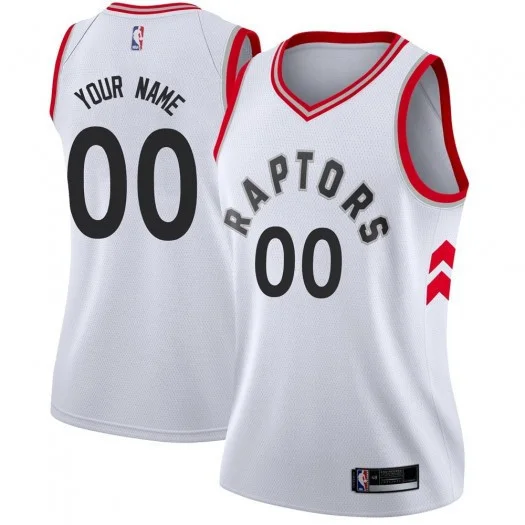 Woman's Custom Toronto Raptors Swingman White Jersey - Association Edition -