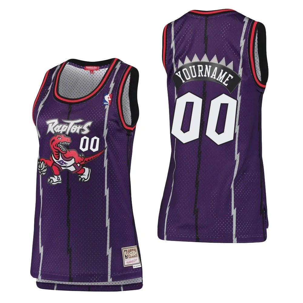 Woman's Toronto Raptors #00 Custom Hardwood Classics Purple 1998-99 Swingman Jersey -