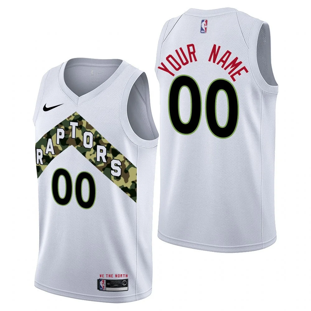 Youth's Toronto Raptors #00 Custom 2021 Memorial Day White Jersey -